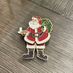 HOGEYE Santa Clause Pin with Wiggling Legs Festive Christmas Brooch Holiday Pin
